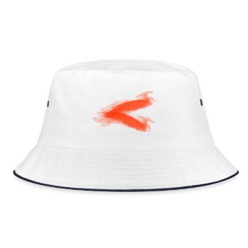 Orange brush mark in black - Bucket Hat - white/navy - Front