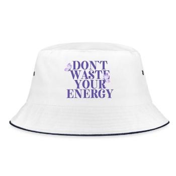 Dont Waste Your Energy - Bucket Hat - Weiß/Navy - Vorne