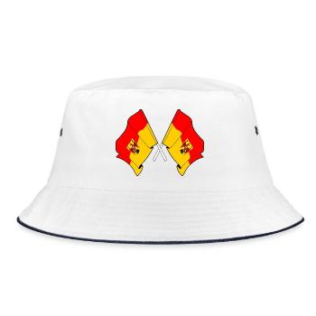 Crossed Burgenland Flags - Bucket Hat - white/navy - Front