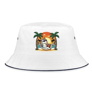 Drôle de licorne sur le hamac de plage pendant les vacances d’été - Bob - blanc/marine - Devant