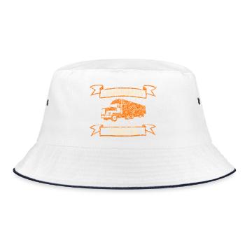 Jonte as a trucker - Bucket Hat - white/navy - Front