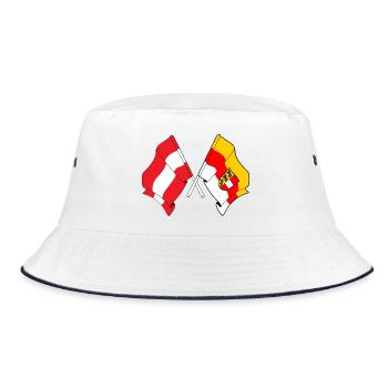 Drapeaux croisés de l’Autriche et de la Carinthie - Bob - blanc/marine - Devant