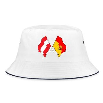 Drapeaux croisés de l’Autriche et du Burgenland - Bob - blanc/marine - Devant