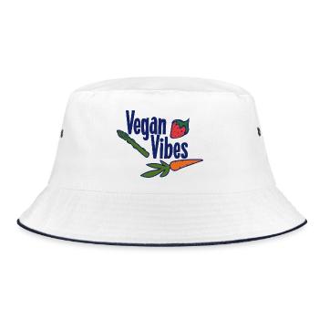 Vegan Vibes Veggie Trio - Bucket Hat - white/navy - Front