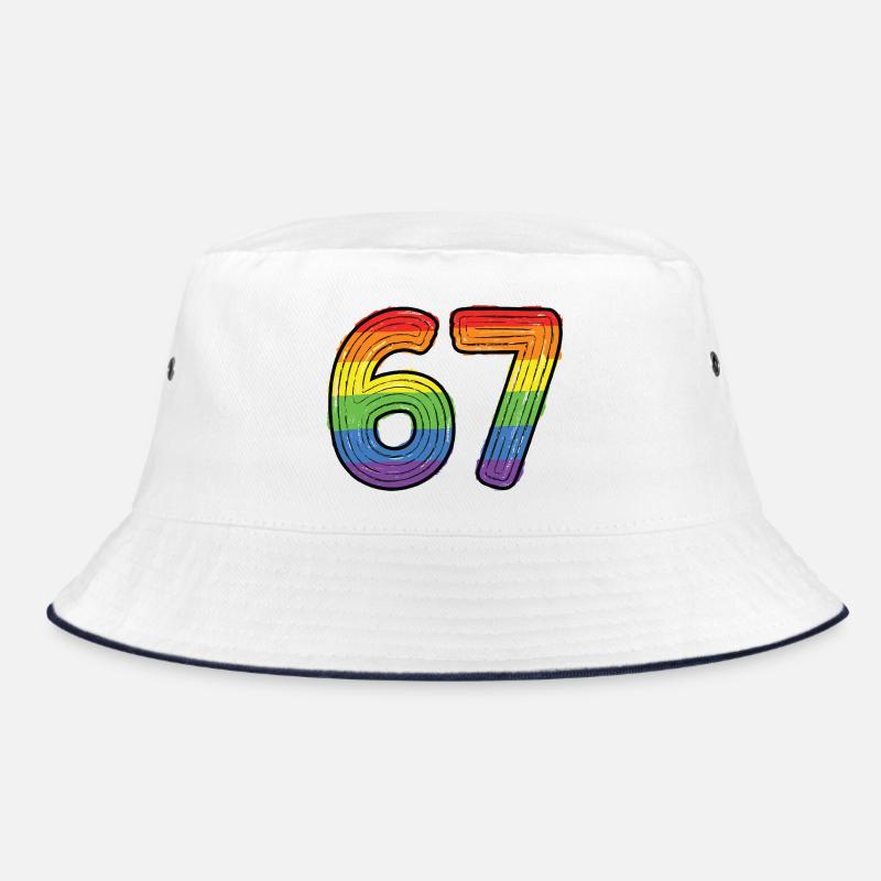 Rainbow 67 Bold Handdrawn Six Seven Digit Bucket Hat