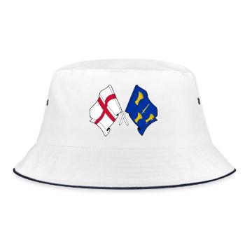Cheshire & England Crossed Flags - Bucket Hat - white/navy - Front