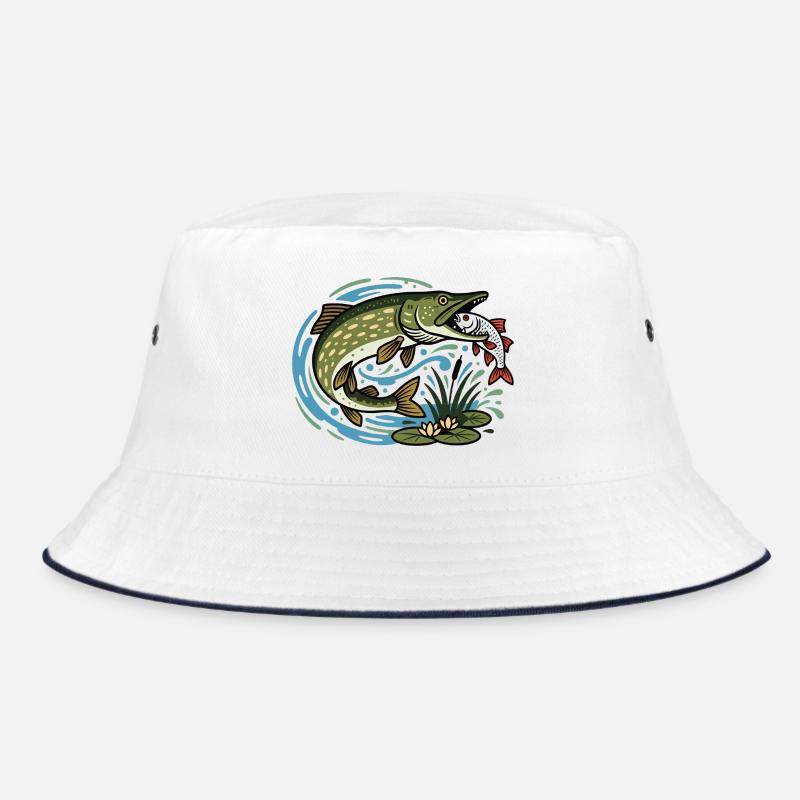 Pike catches roach Bucket Hat