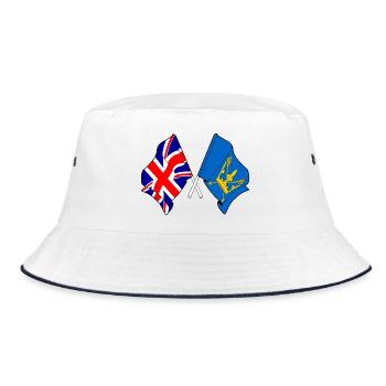 Suffolk & Great Britain Crossed Flags - Bucket Hat - white/navy - Front