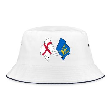 Suffolk & England Crossed Flags - Bucket Hat - white/navy - Front