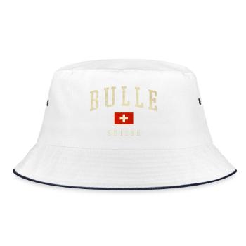 Bulle Switzerland Design - Varsity Style - Bucket Hat - white/navy - Front