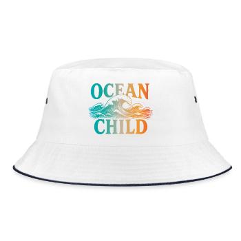 Ocean Child - Bucket Hat - Weiß/Navy - Vorne
