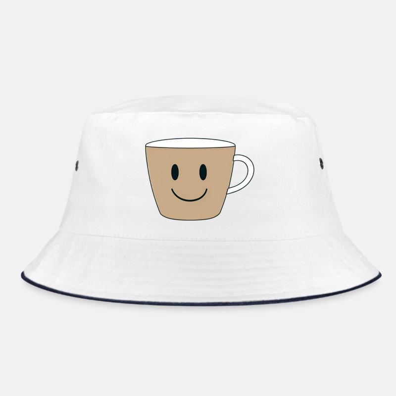 Lächelnder Kaffeebecher Design Bucket Hat