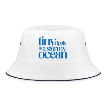 Tiny ripple in a stormy ocean - Bucket Hat - white/navy - Front