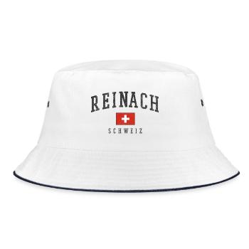 Reinach Schweiz Logo Kreuz - Bucket Hat - Weiß/Navy - Vorne