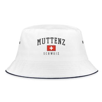 Muttentz Schweiz Flag Emblem - Bucket Hat - Weiß/Navy - Vorne