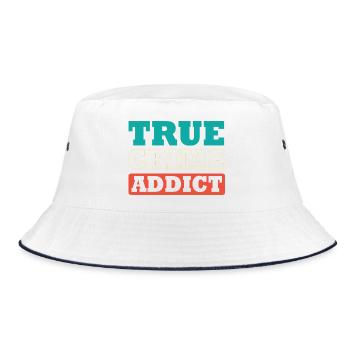 Krimi True Crime - Bucket Hat - white/navy - Front