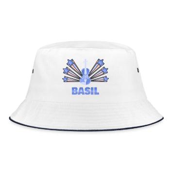 Gift for Basil - Bucket Hat - white/navy - Front