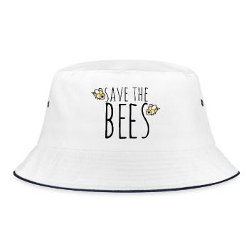 Save the Bees Bienenschutz - Bucket Hat - Weiß/Navy - Vorne