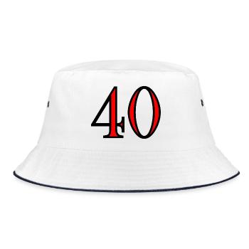 40. 40 YEARS. 40th ANNIVERSARY. 40 YEARS ANNIVERSARY. - Bucket Hat - white/navy - Front