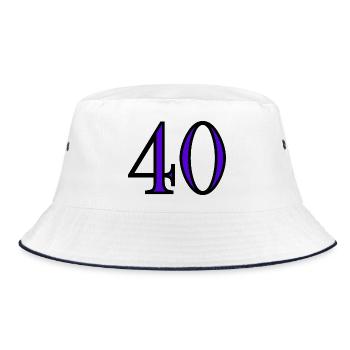 40. 40 YEARS. 40th ANNIVERSARY. 40 YEARS ANNIVERSARY. - Bucket Hat - white/navy - Front