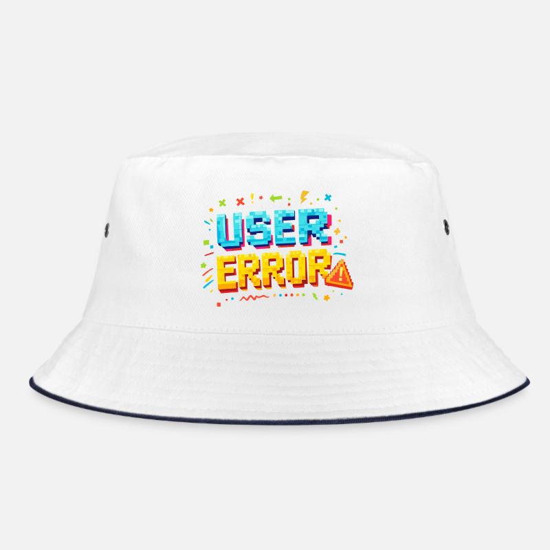 User Error Pixel Art - Bucket Hat - white/navy