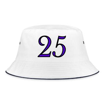 25. 25 JAHRE. 25. JUBILÄUM. 25 JAHRESJUBILÄUM. - Bucket Hat - Weiß/Navy - Vorne