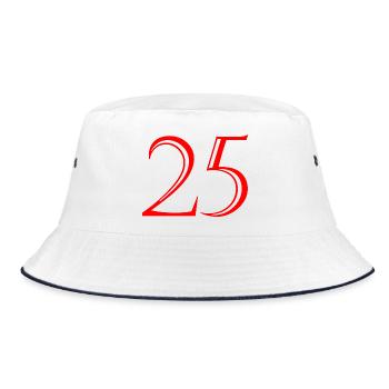 25. 25 JAHRE. 25. JUBILÄUM. 25 JAHRESJUBILÄUM. - Bucket Hat - Weiß/Navy - Vorne