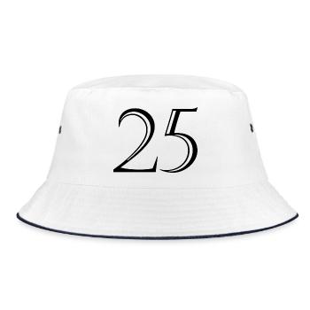 25. 25 JAHRE. 25. JUBILÄUM. 25 JAHRESJUBILÄUM. - Bucket Hat - Weiß/Navy - Vorne