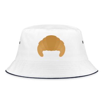 Croissant-Gebäck - Bucket Hat - Weiß/Navy - Vorne