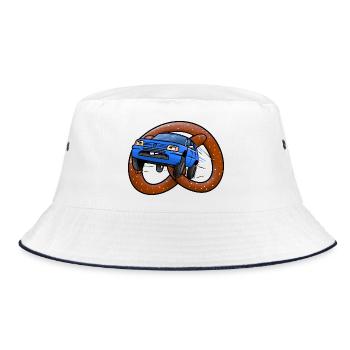 Brezeln auf Rädern - Bucket Hat - Weiß/Navy - Vorne