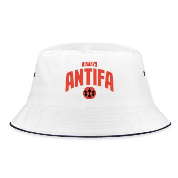 Always Antifa - T-shirt antifasciste - Bob - blanc/marine - Devant