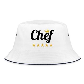 Chef Suprême : Couronne et 5 Étoiles Or - Bob - blanc/marine - Devant
