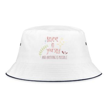 Believe in yourself - Bucket Hat - white/navy - Front
