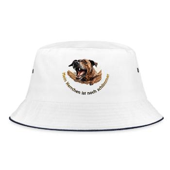 Mein Herrchen ist noch schlimmer - Bucket Hat - Weiß/Navy - Vorne