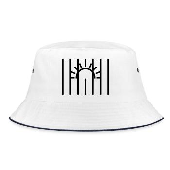 Sun Behind Bars Prison - Bucket Hat - white/navy - Front