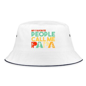 My Favorite People Call Me Papa Cooking Chef - Bucket Hat - white/navy - Front