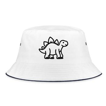 stegosaurus - Bucket Hat - white/navy - Front