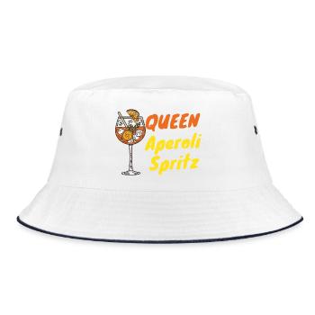 Aperoli Queen – Summer, Spritz & Fun - Bucket Hat - white/navy - Front