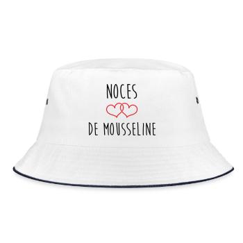 36. Hochzeitstag (Musselin-Hochzeitstag) - Bucket Hat - Weiß/Navy - Vorne
