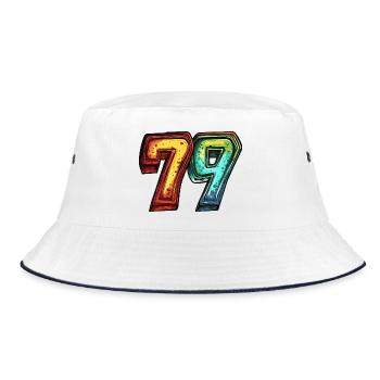 79 Number Colorful - Bucket Hat - white/navy - Front
