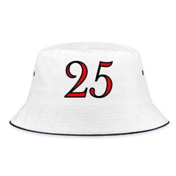 25. 25 JAHRE. 25. JUBILÄUM. 25 JAHRESJUBILÄUM. - Bucket Hat - Weiß/Navy - Vorne