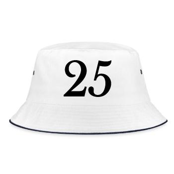 25. 25 JAHRE. 25. JUBILÄUM. 25 JAHRESJUBILÄUM. - Bucket Hat - Weiß/Navy - Vorne
