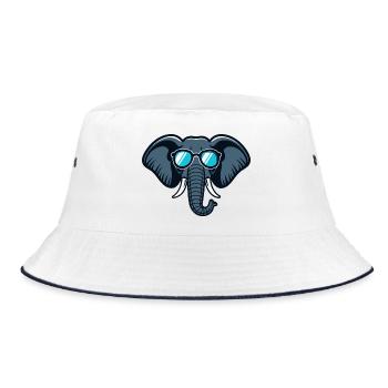Éléphant lunettes rétro - Bob - blanc/marine - Devant