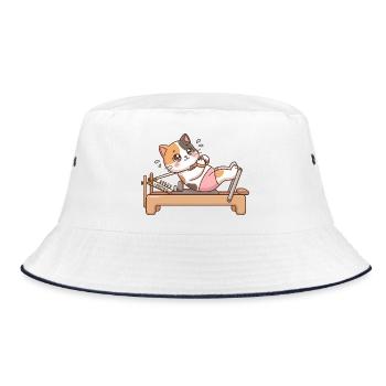 Reformer Pilates Cat - Bucket Hat - white/navy - Front