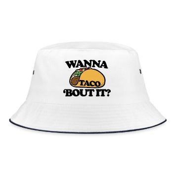 Taco Crest fette Illustration - Bucket Hat - Weiß/Navy - Vorne