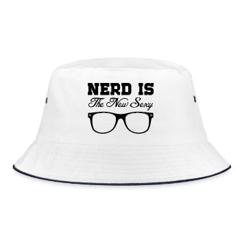 Nerd Is The New Sexy Funny Geek Glasses Art - Bucket Hat - Weiß/Navy - Vorne
