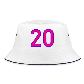 20. 20. JAHRESTAG. 20-JÄHRIGES JUBILÄUM. 20 JAHRE. - Bucket Hat - Weiß/Navy - Vorne