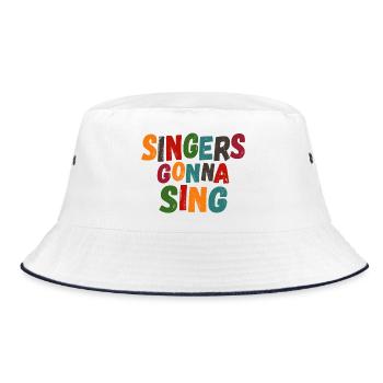 Singers going to sing - Bucket Hat - white/navy - Front