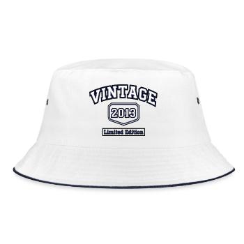 Vintage 2013 College Style Limited Edition - Bucket Hat - white/navy - Front