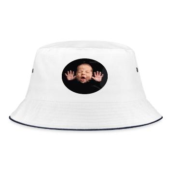 Schwarze Nachtbaby-Silhouette - Bucket Hat - Weiß/Navy - Vorne